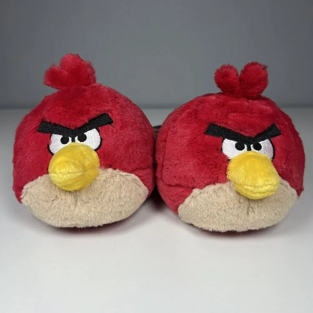 NEW! Angry Birds Red Bird Plush Slippers 2011 Size Small Kids 13-1